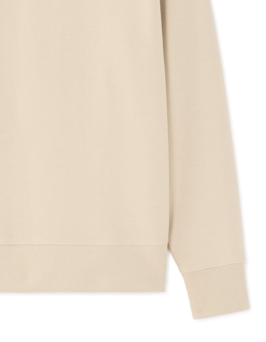 Loose Fit Poly-Cotton Solid Crew Neck Sweatshirt