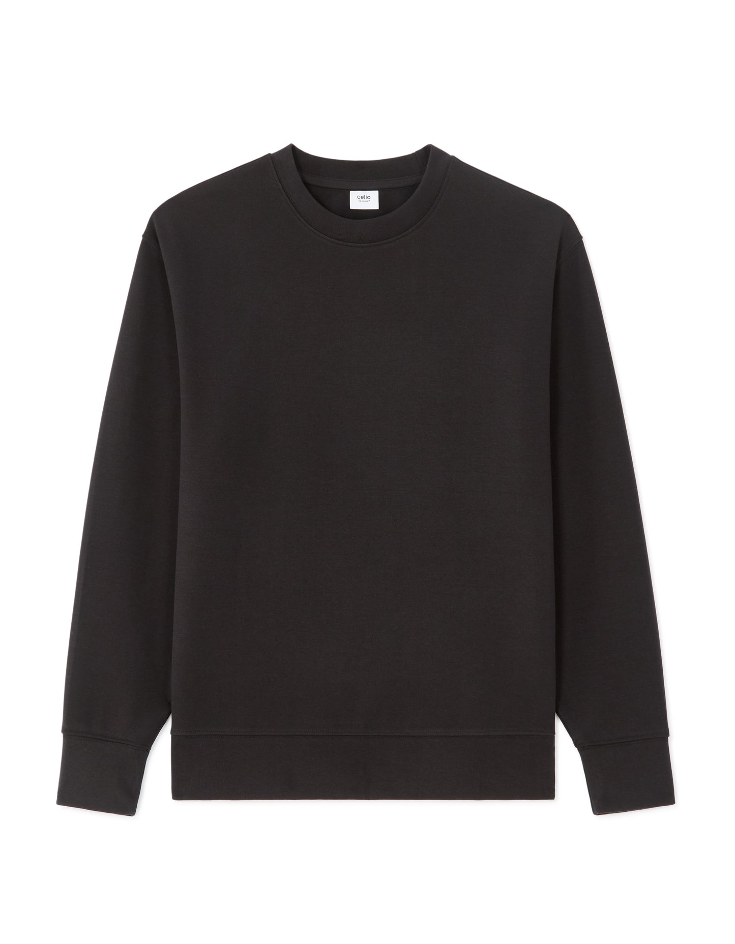 Loose Fit Poly-Cotton Solid Crew Neck Sweatshirt