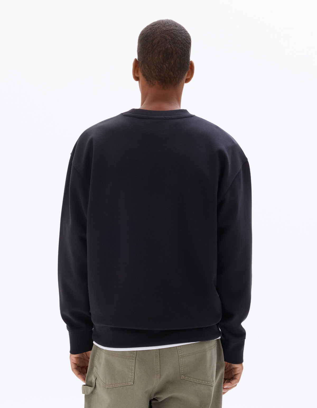 Loose Fit Poly-Cotton Solid Crew Neck Sweatshirt