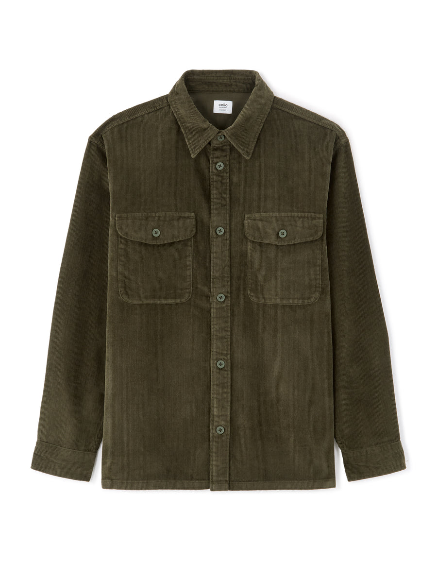 Oversized 100% Cotton Solid Spread Collar Shirts - Khaki