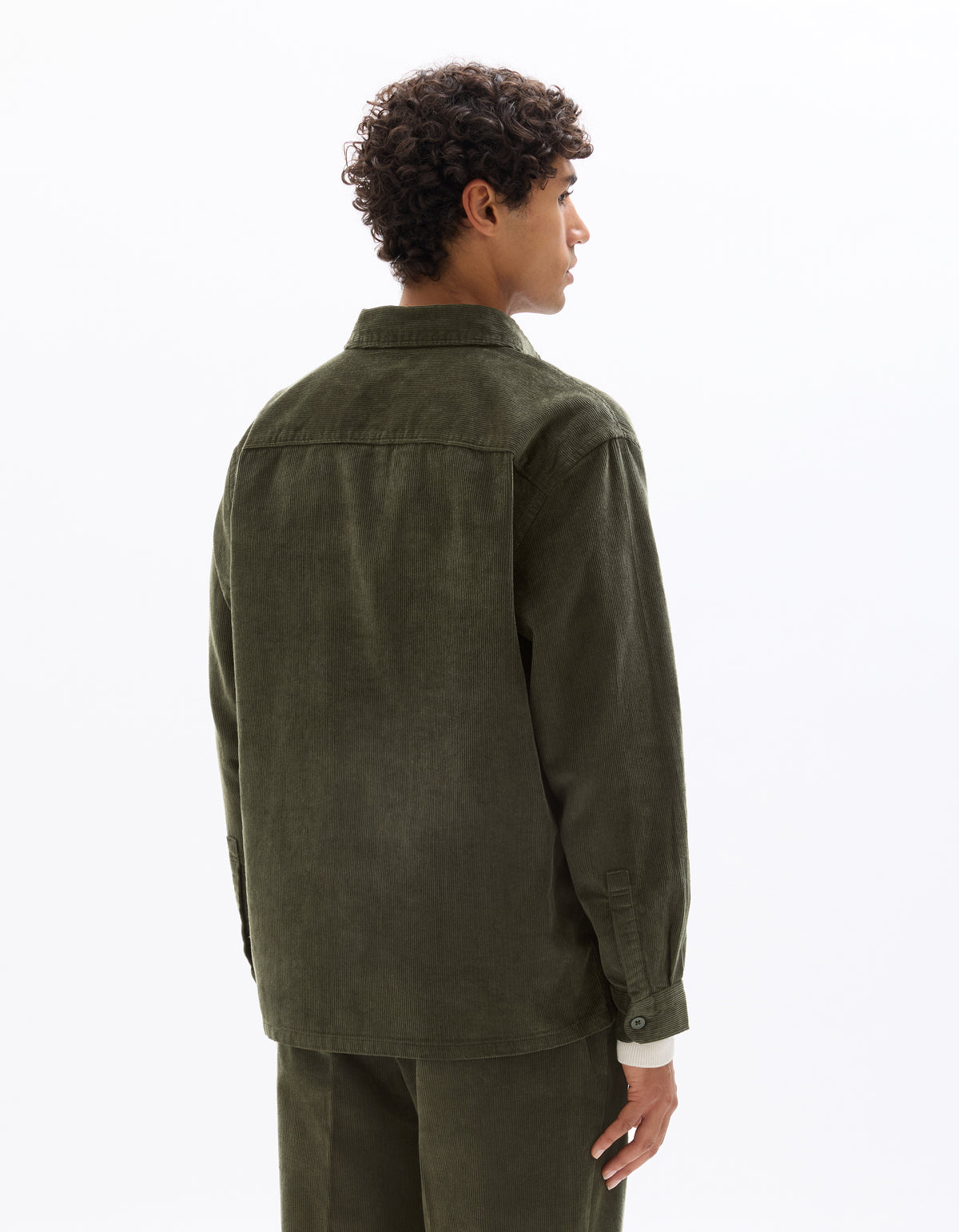 Oversized 100% Cotton Solid Spread Collar Shirts - Khaki