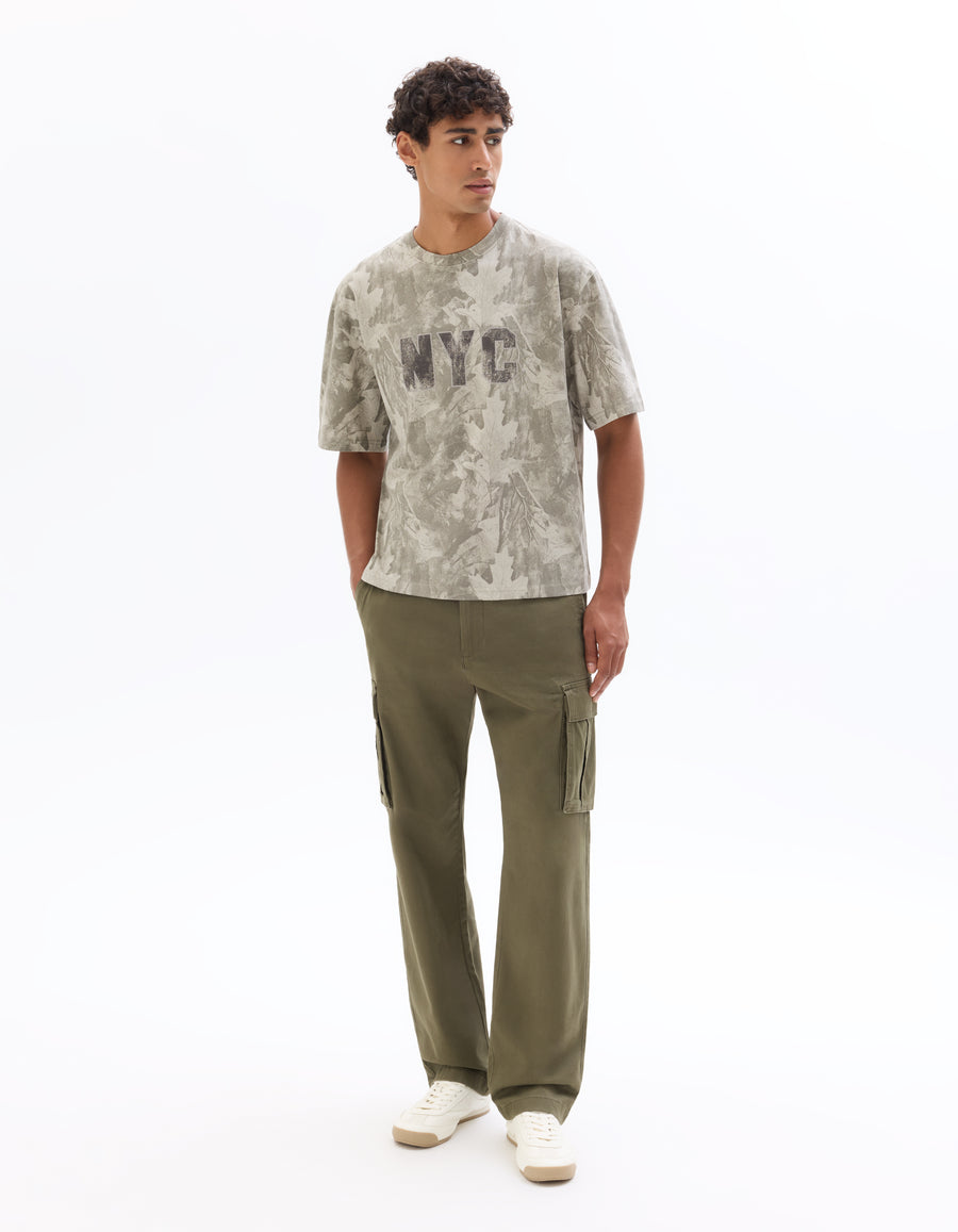 Cropped 100% Cotton Printed Crew Neck T-Shirts
