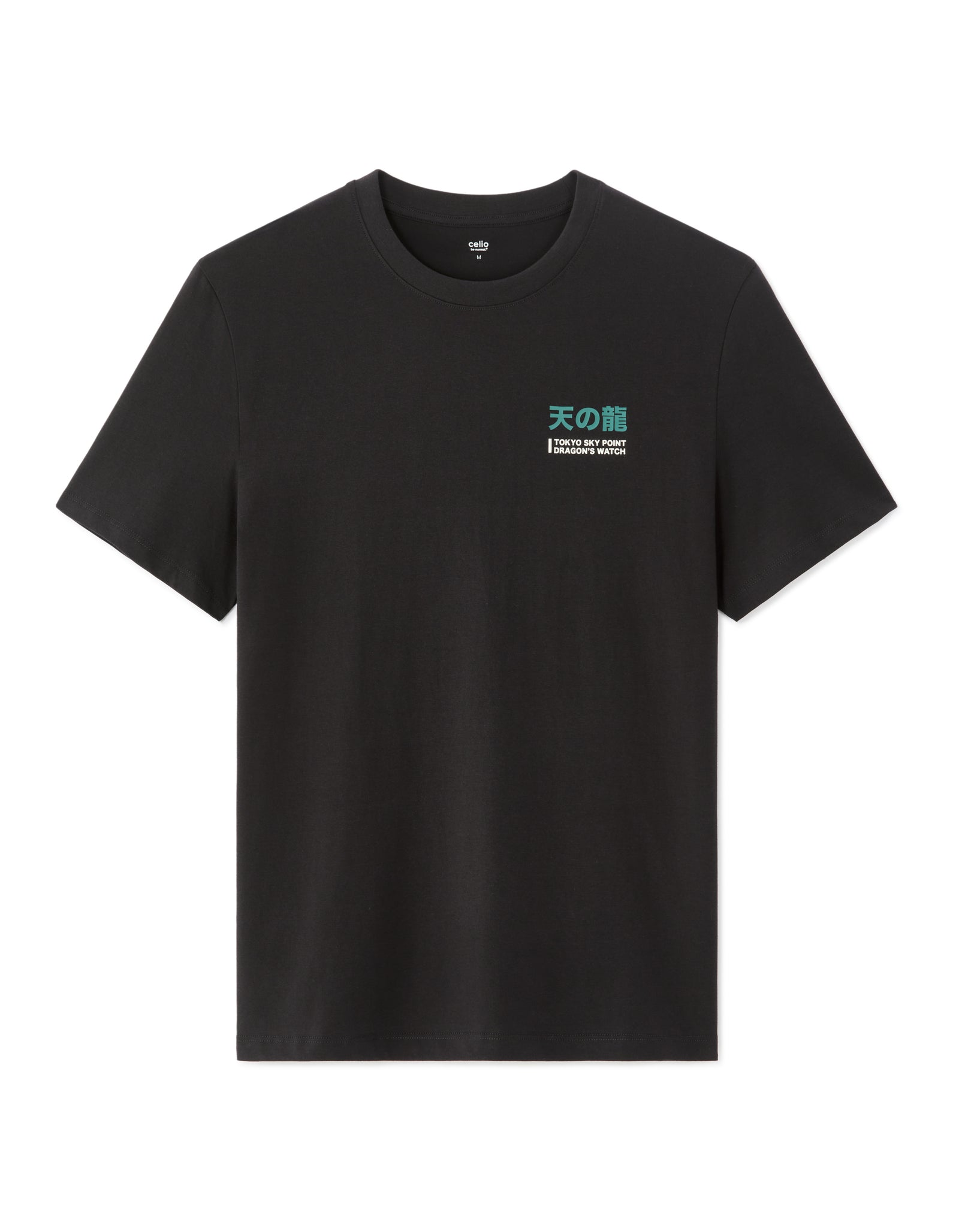 Regular Fit 100% Cotton Printed Crew Neck T-Shirts - Black