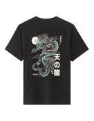Regular Fit 100% Cotton Printed Crew Neck T-Shirts - Black