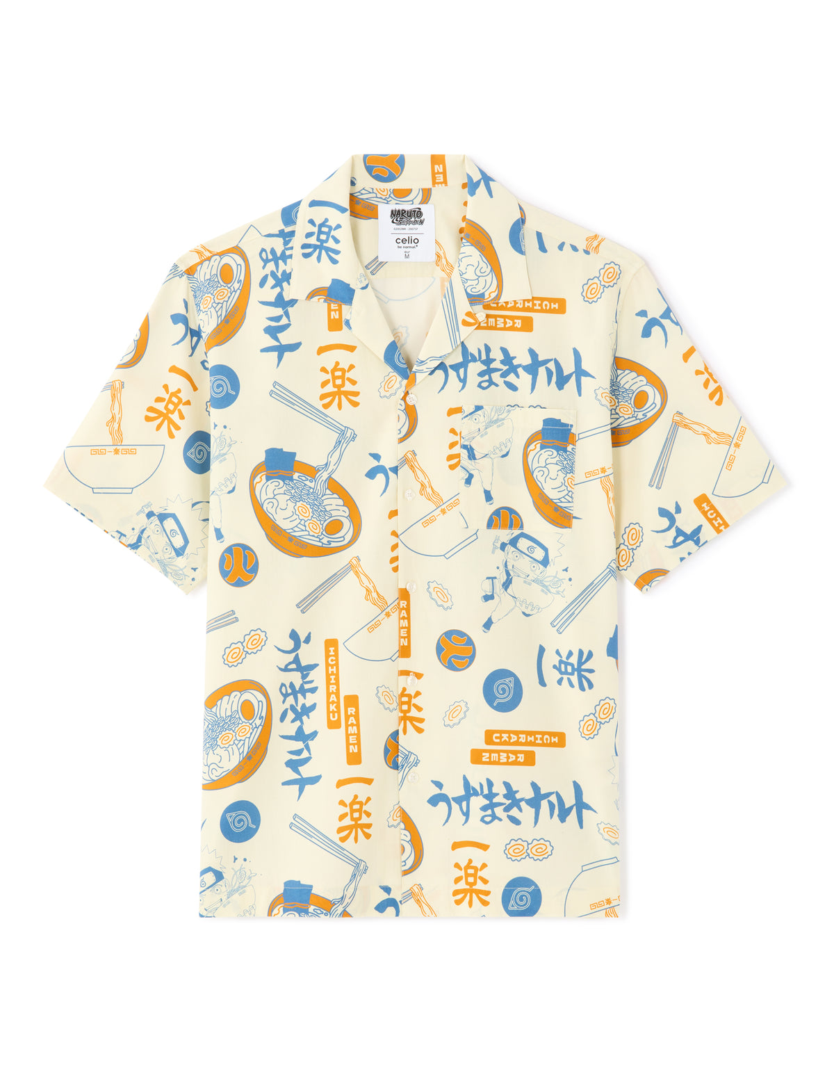 Naruto Regular Fit Cotton Printed Cuban Collar Shirts