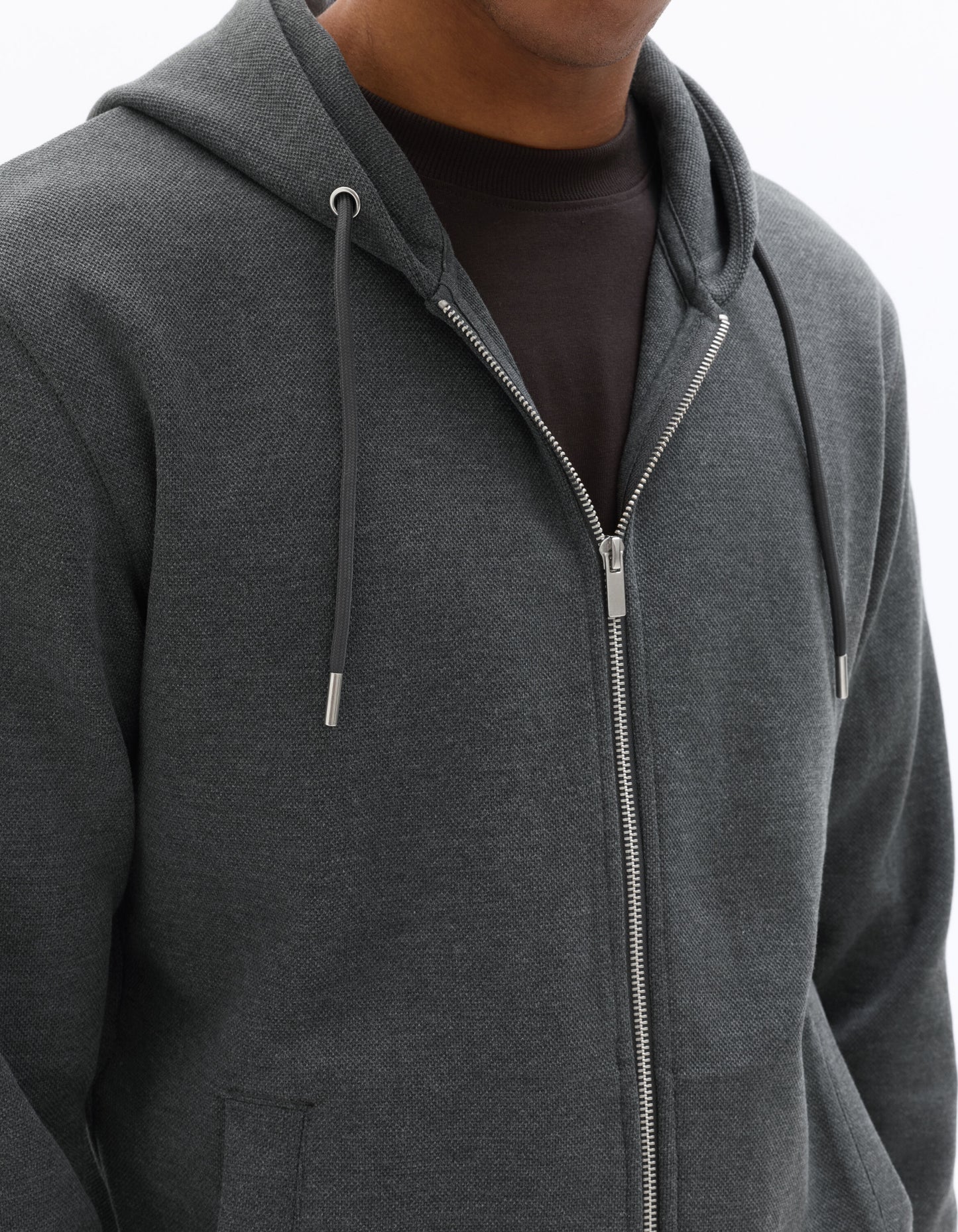 Regular Fit Cotton Blend Hooded Sweatshirt - Grey