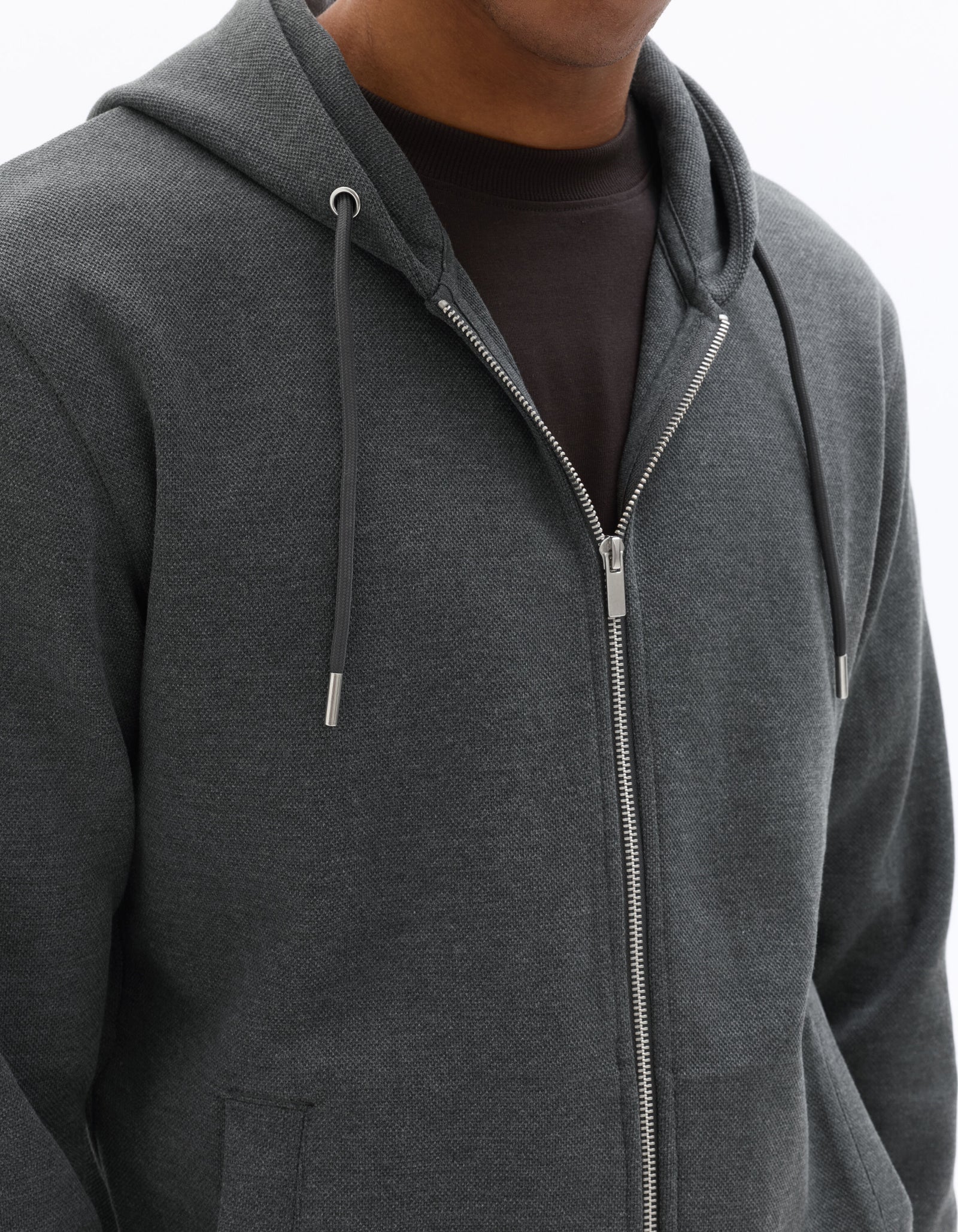 Regular Fit Cotton Blend Hooded Sweatshirt - Grey