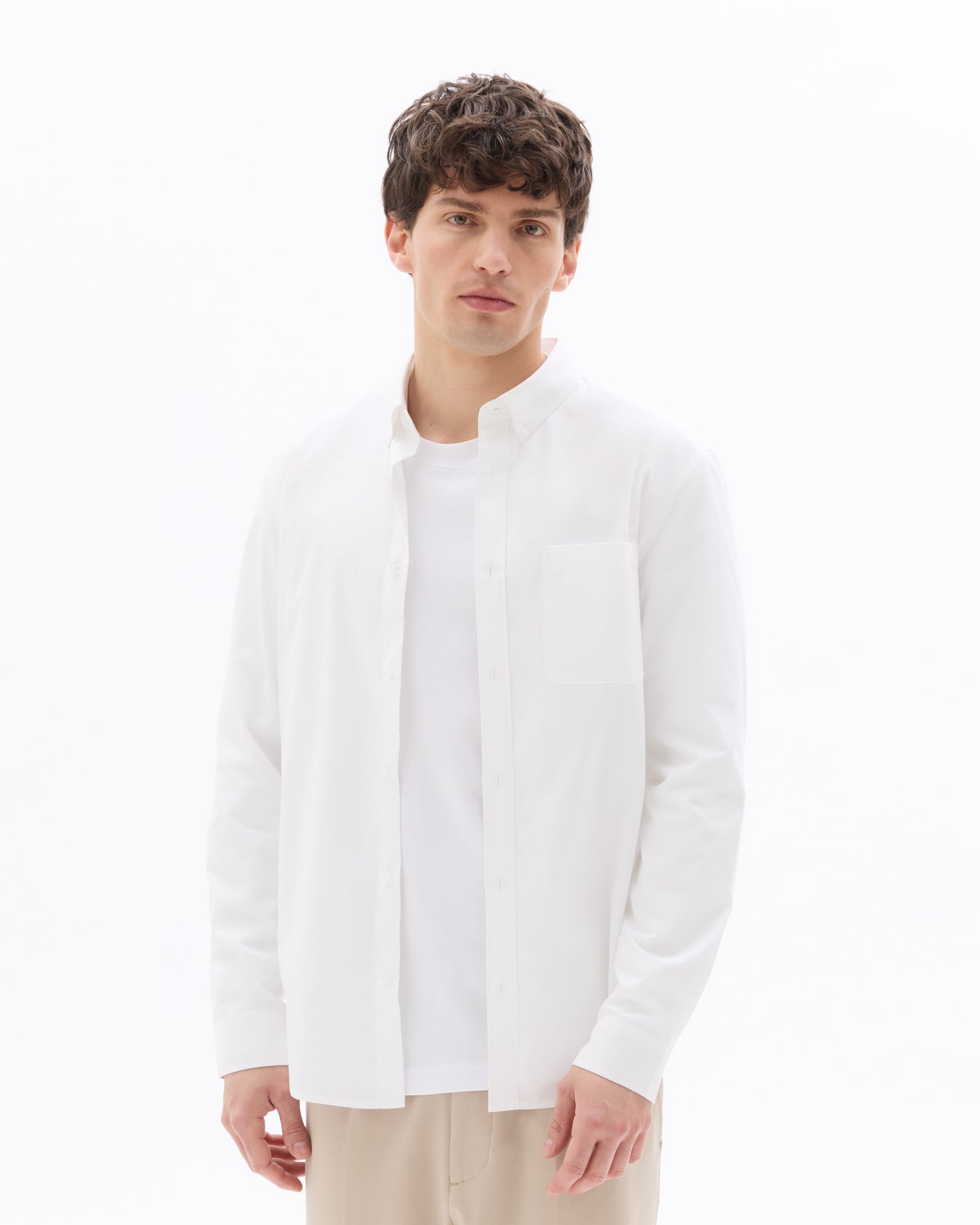 Regular Fit 100% Cotton Spread Collar Shirt - White