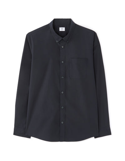 Regular Fit 100% Cotton Spread Collar Shirt - Navy Blue