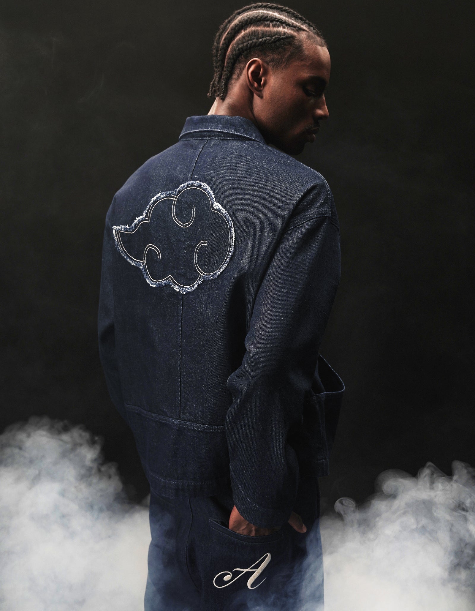 Regular Fit 100% Cotton Printed Spread Collar Jackets - Navy Blue