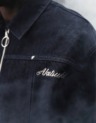 Regular Fit 100% Cotton Printed Spread Collar Jackets - Navy Blue