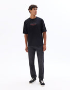 Regular Fit 100% Cotton Printed Crew Neck T-Shirts - Black