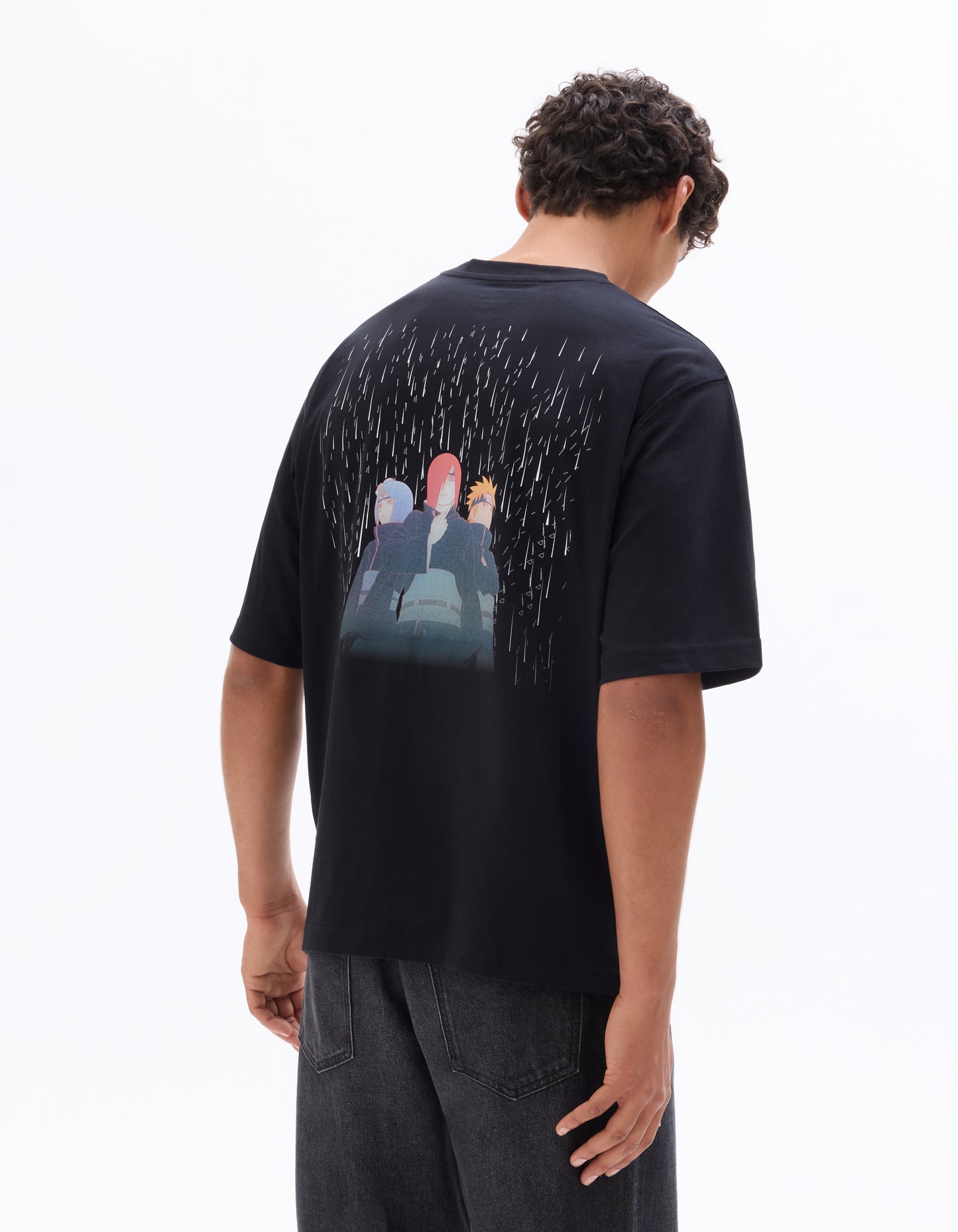 Regular Fit 100% Cotton Printed Crew Neck T-Shirts - Black