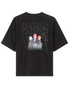 Regular Fit 100% Cotton Printed Crew Neck T-Shirts - Black