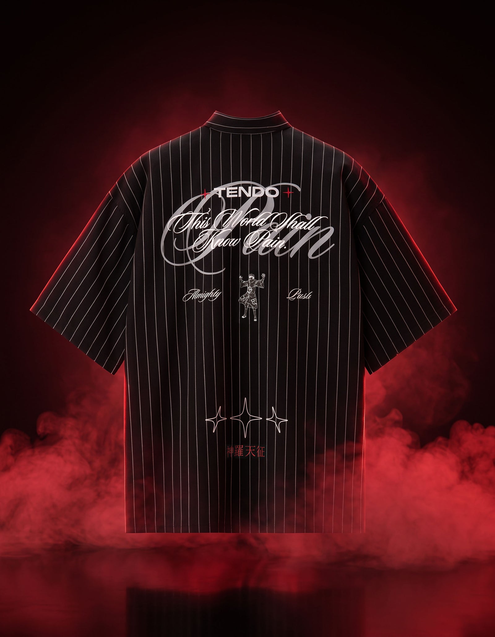 Naruto Regular Fit 100% Cotton Printed Spread Collar Shirts - Black
