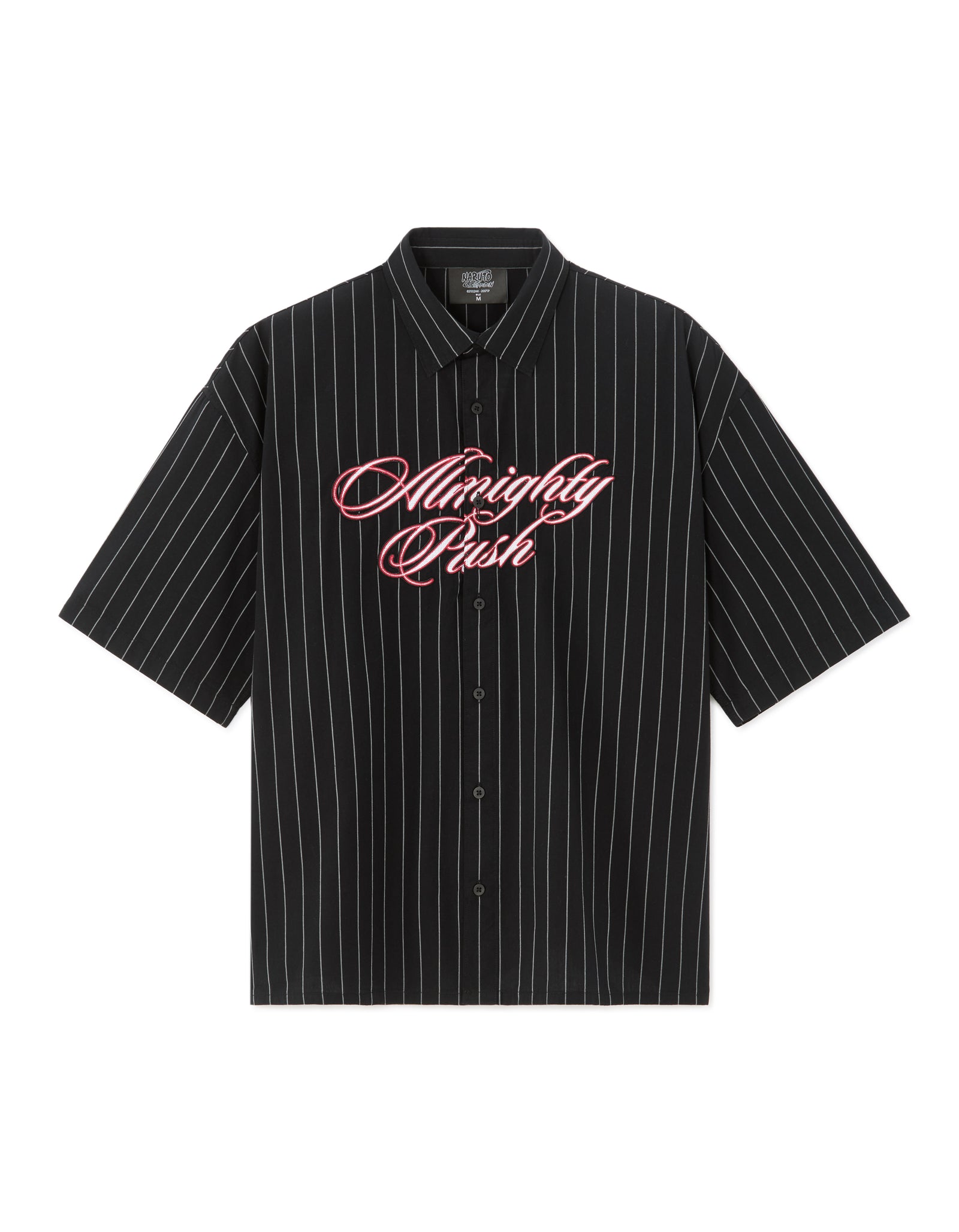 Naruto Regular Fit 100% Cotton Printed Spread Collar Shirts - Black