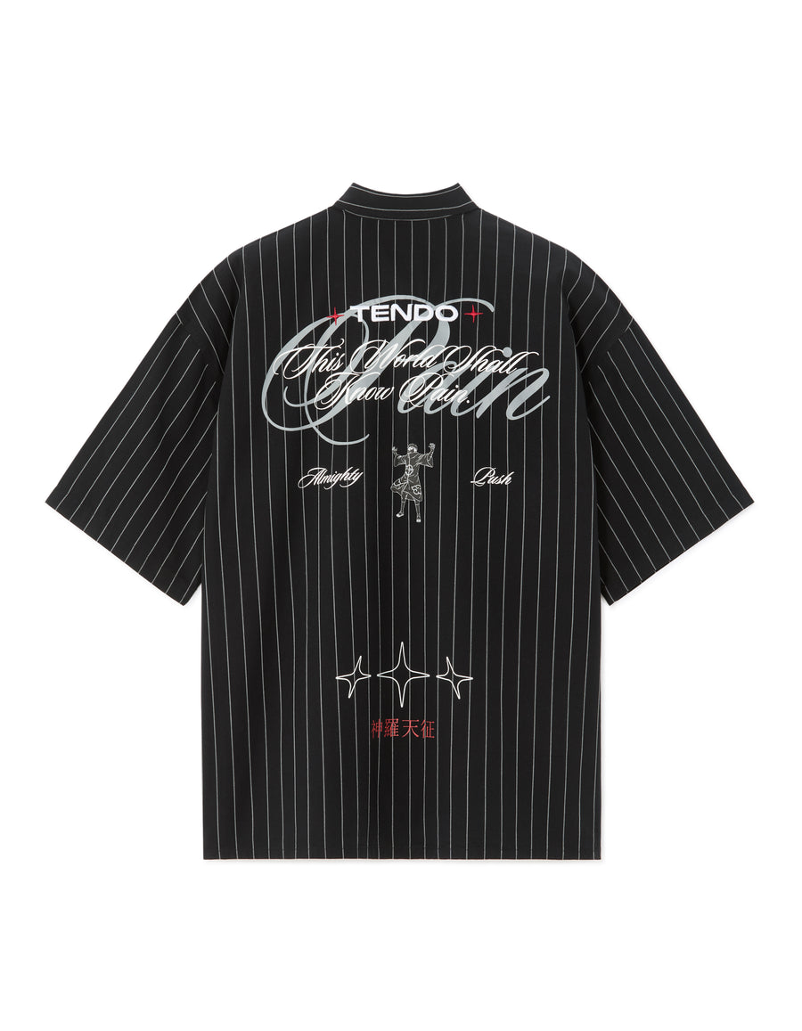 Naruto Regular Fit 100% Cotton Printed Spread Collar Shirts - Black