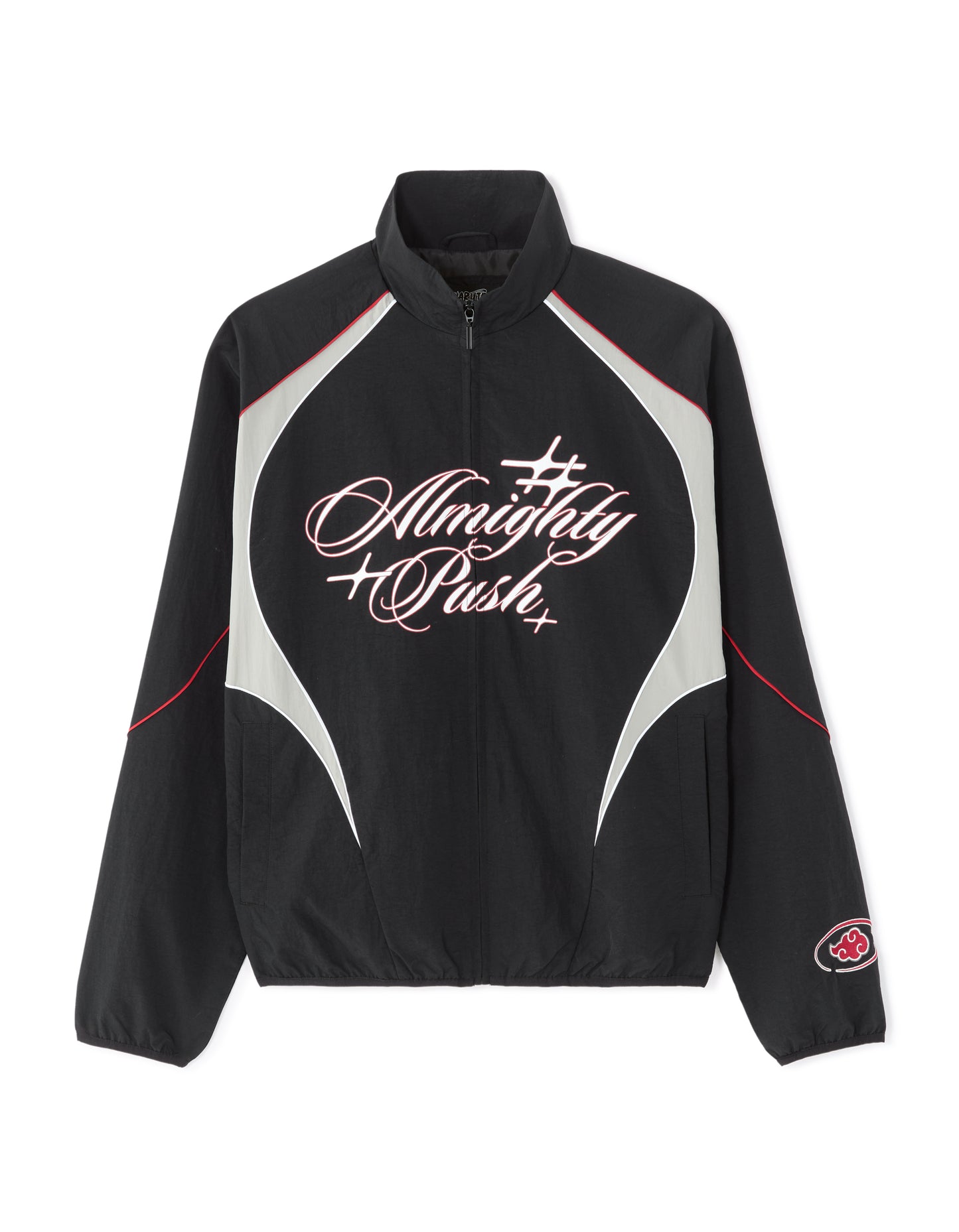 Regular Fit 100% Polyamide Printed Spread Collar Jacket - Black