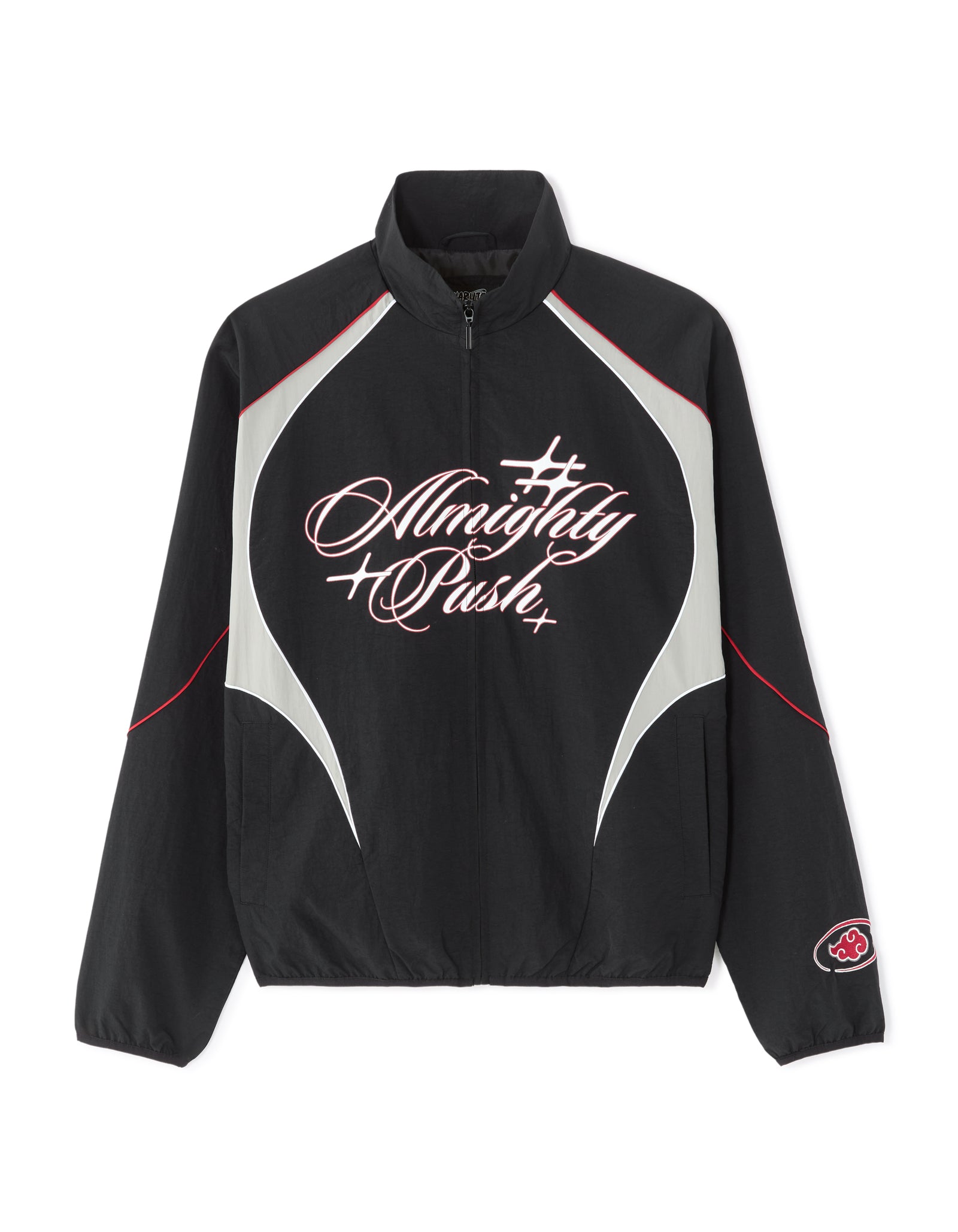 Regular Fit 100% Polyamide Printed Spread Collar Jacket - Black
