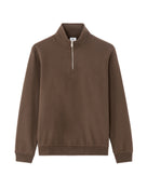 Regular Fit Poly-Cotton Solid High Neck Sweatshirts - Brown