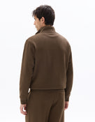 Regular Fit Poly-Cotton Solid High Neck Sweatshirts - Brown