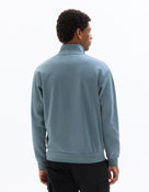 Regular Fit Poly-Cotton Solid High Neck Sweatshirts - Blue