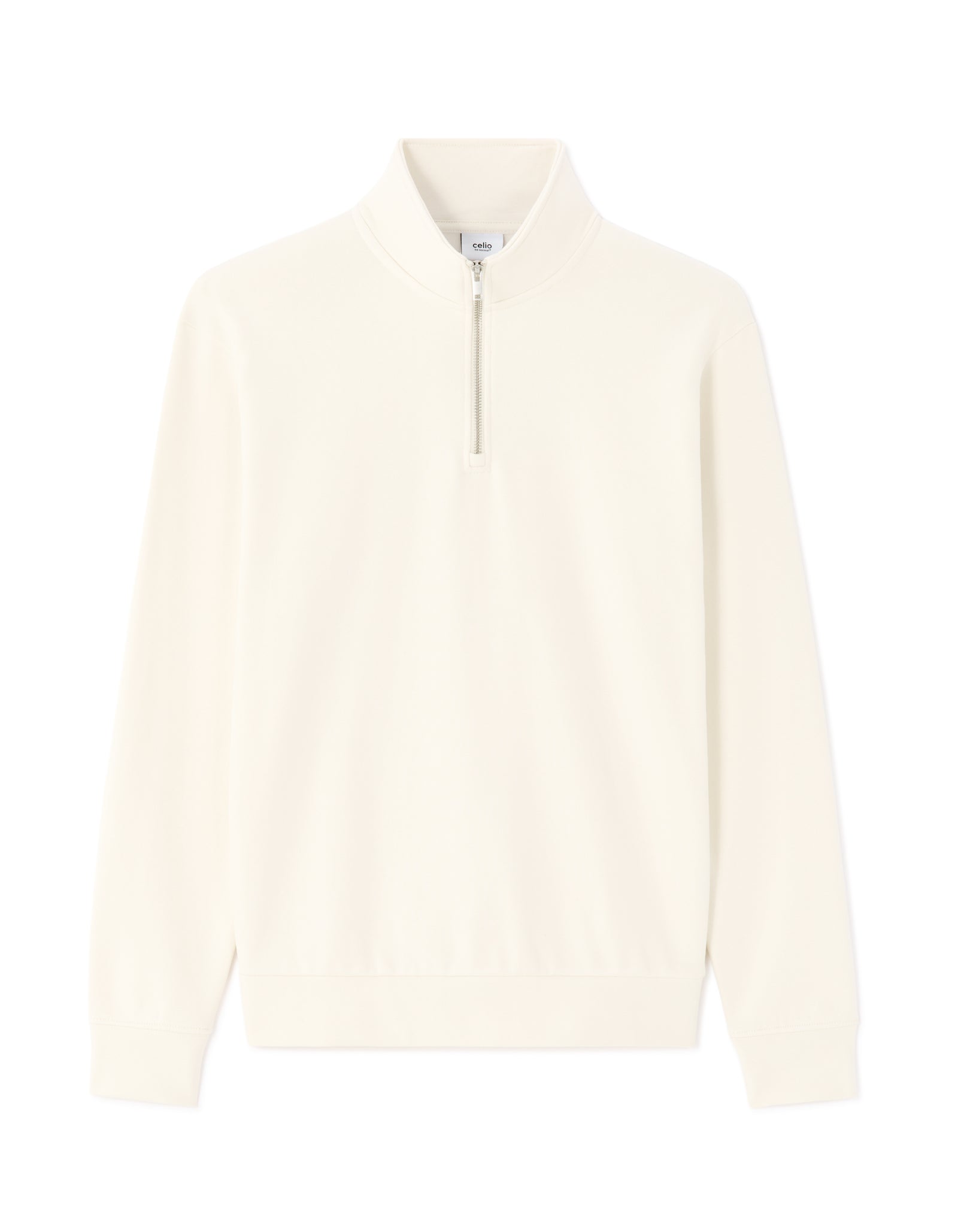 Regular Fit Poly-Cotton Solid High Neck Sweatshirts