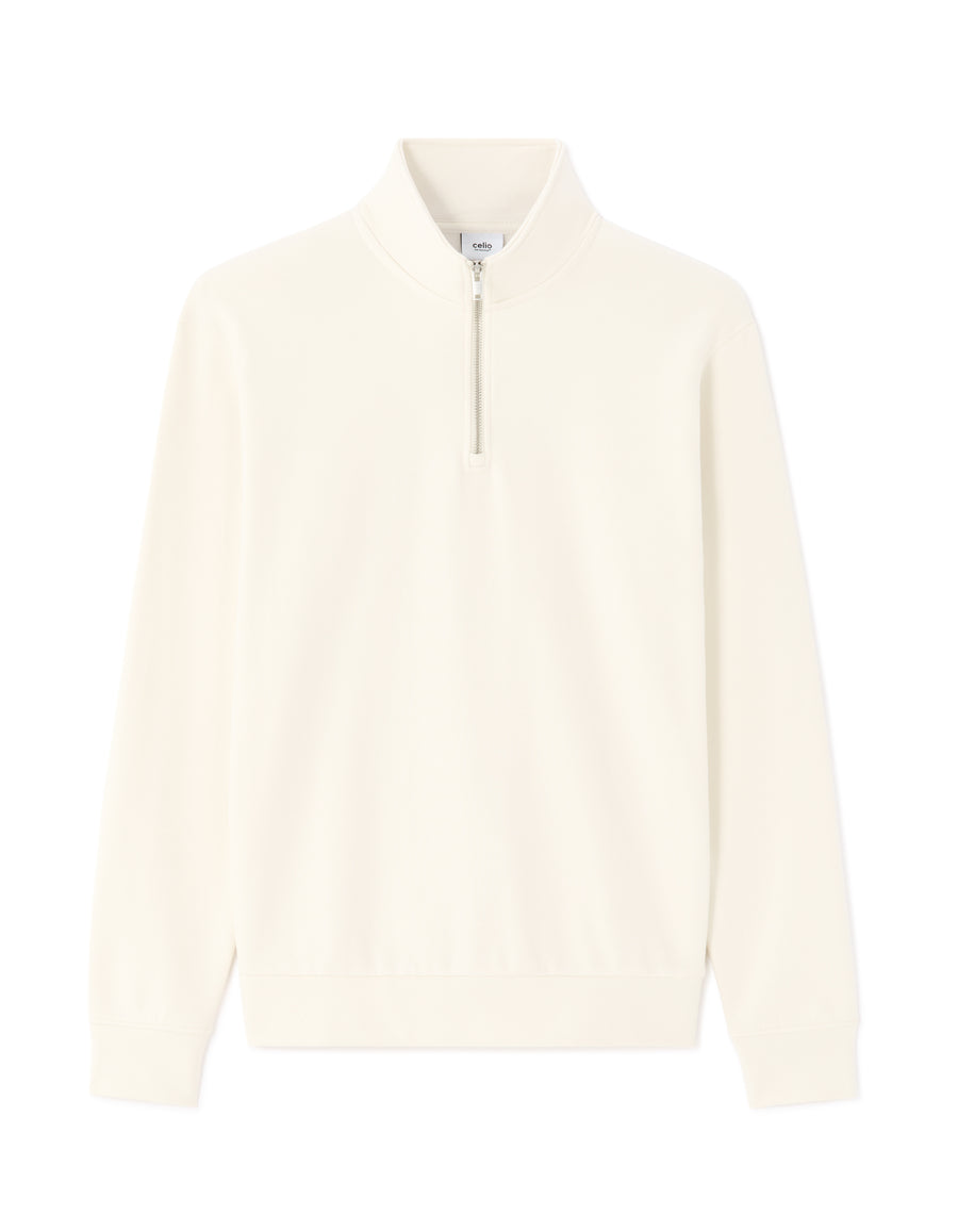 Regular Fit Poly-Cotton Solid High Neck Sweatshirts