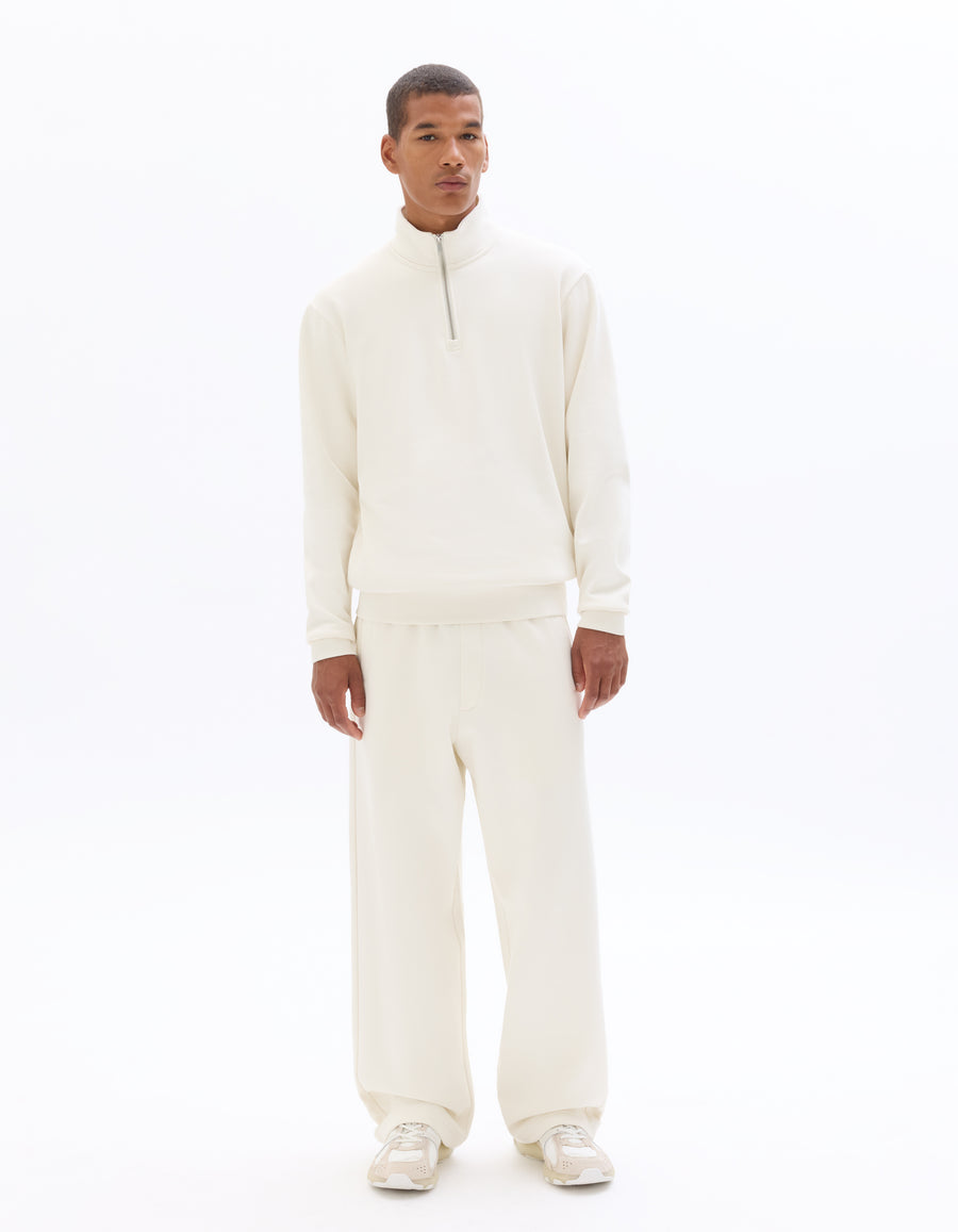 Regular Fit Poly-Cotton Solid High Neck Sweatshirts