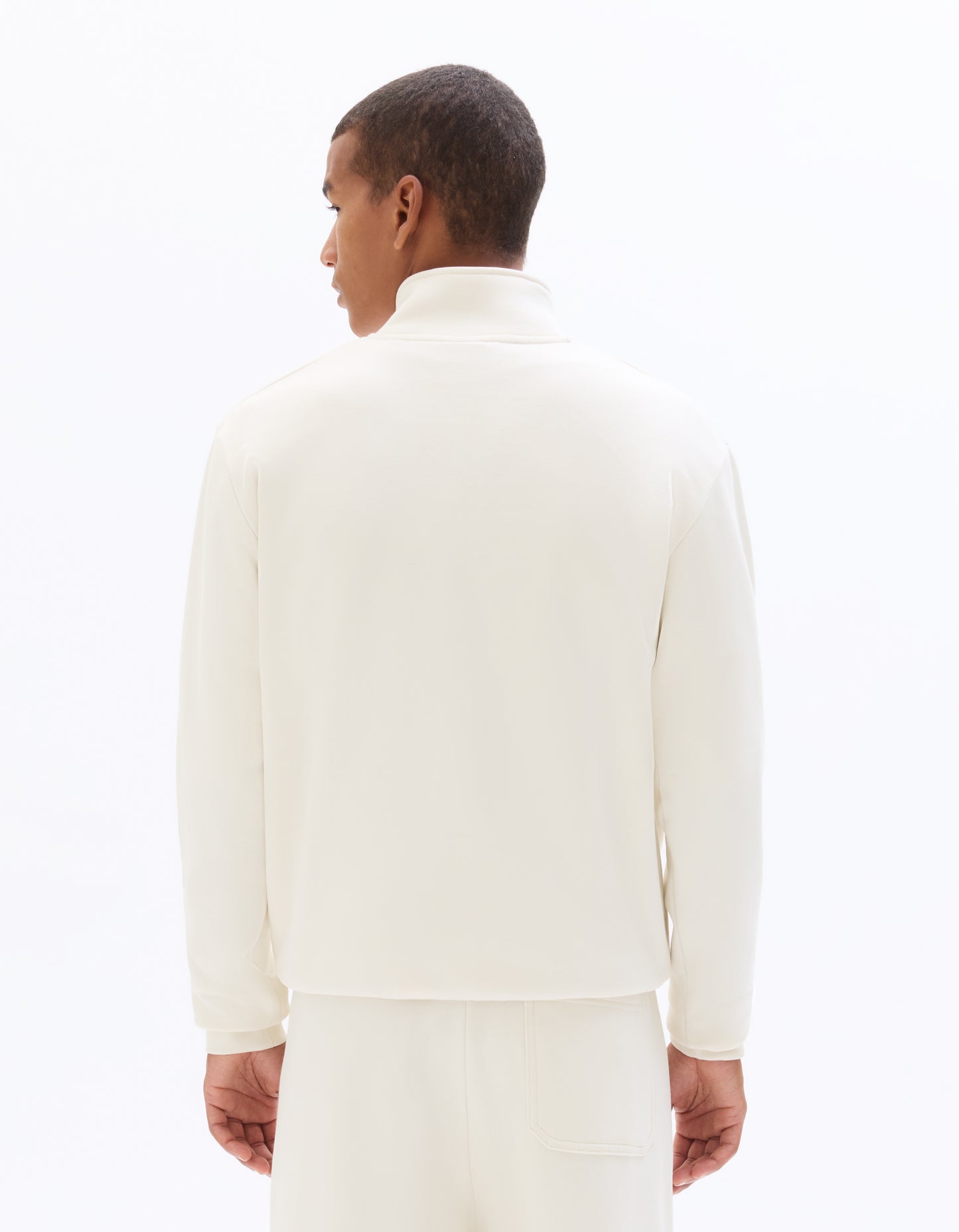 Regular Fit Poly-Cotton Solid High Neck Sweatshirts