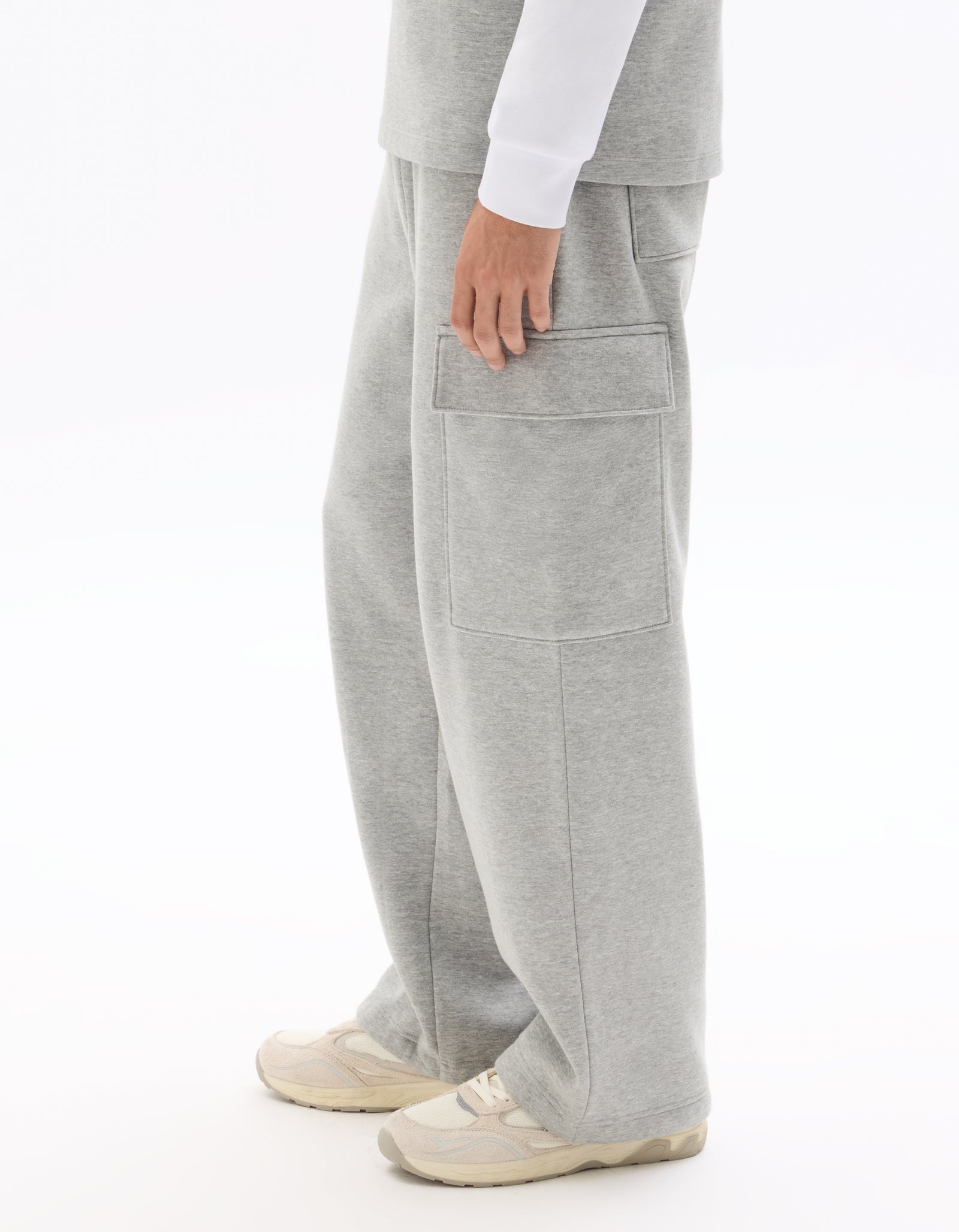 Jogger Fit Cotton Blend Casual Trousers - Grey
