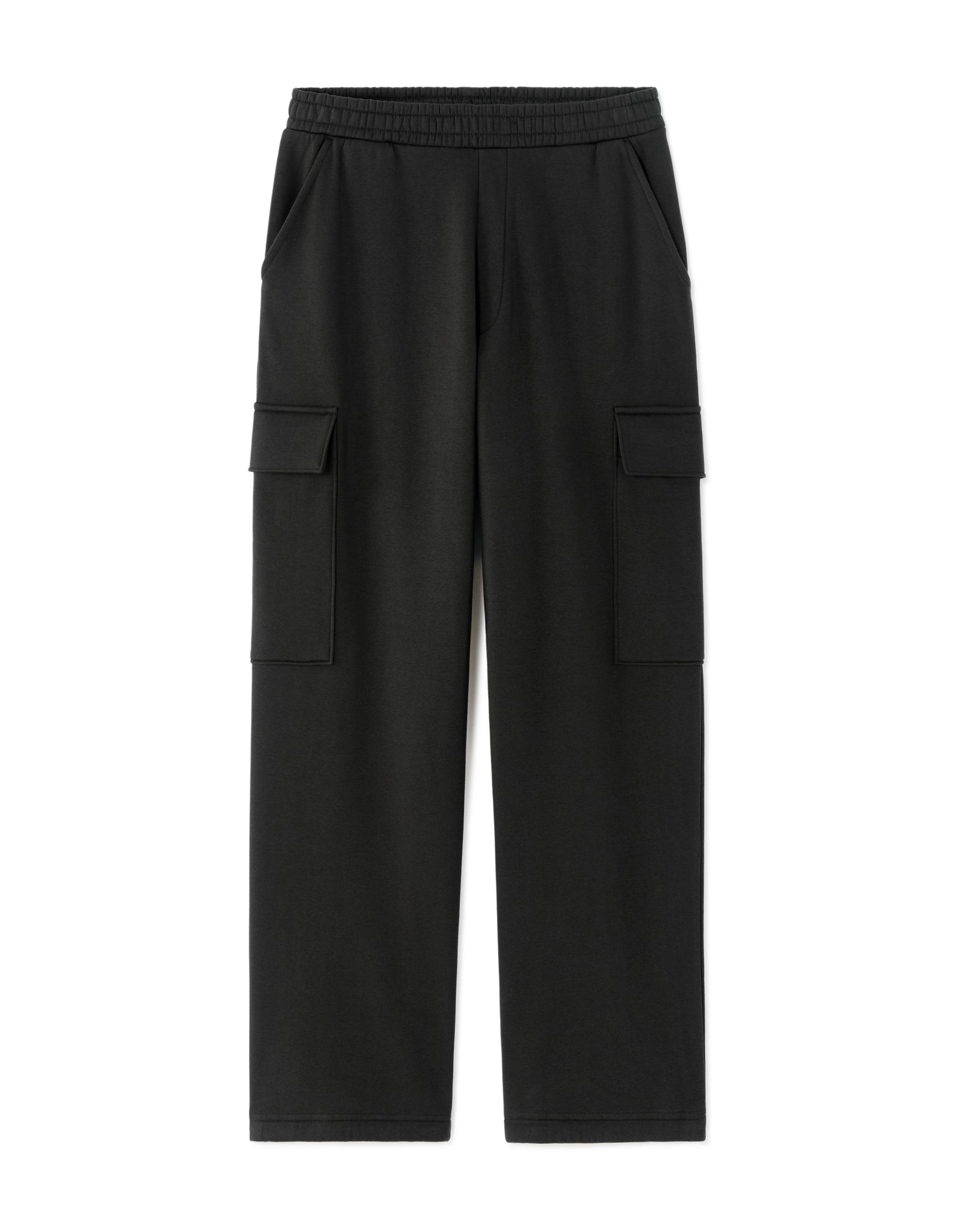 Jogger Fit Cotton Blend Casual Trousers - Black