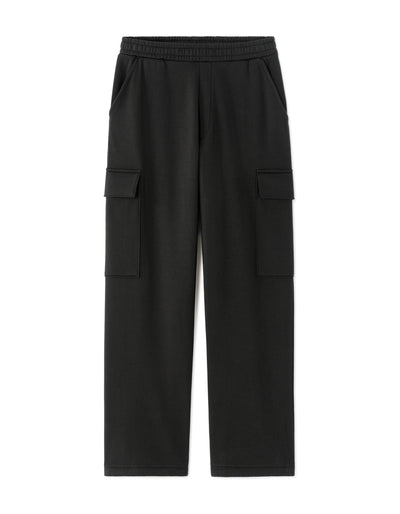 Jogger Fit Cotton Blend Casual Trousers - Black