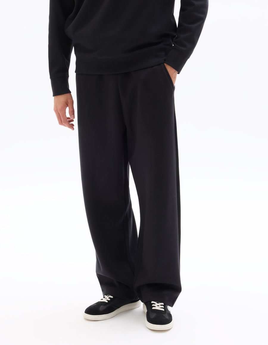 Loose Fit Poly-Cotton Solid Casual Trouser