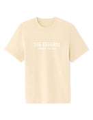 Boxy Fit 100% Cotton Printed Crew Neck T-Shirts - Beige