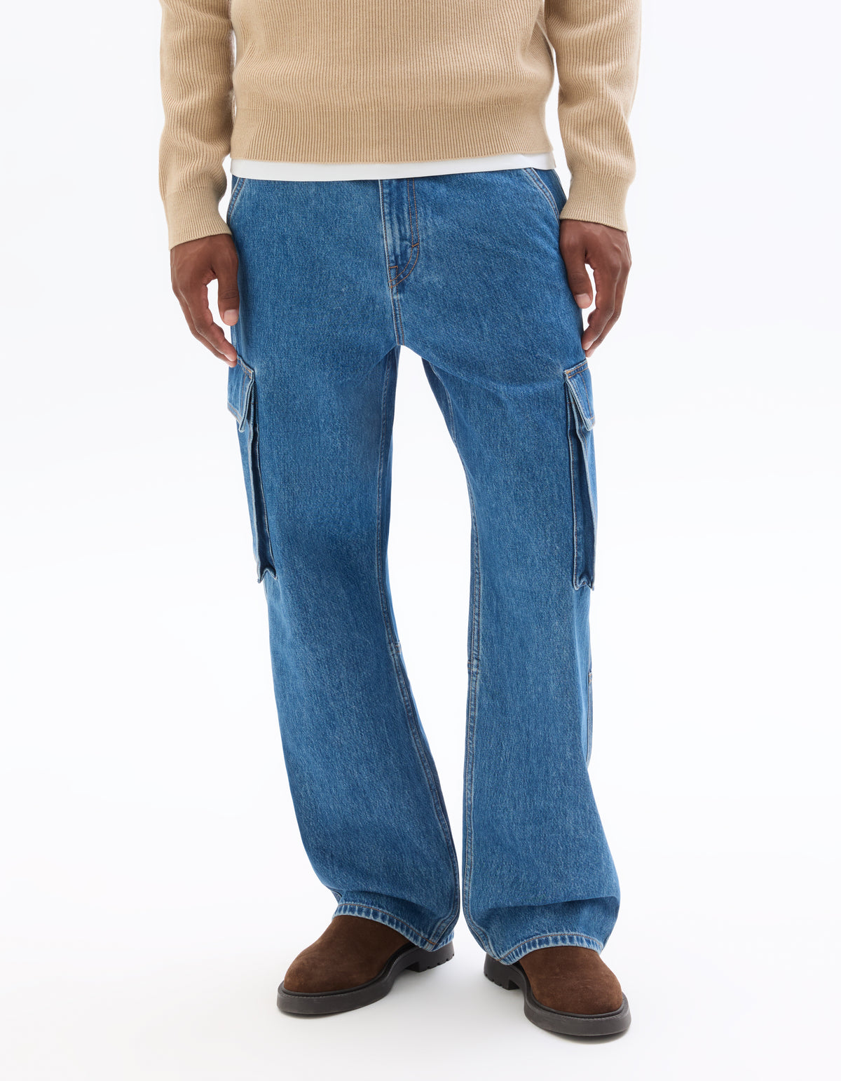 Loose Fit 100% Cotton Solid Jeans