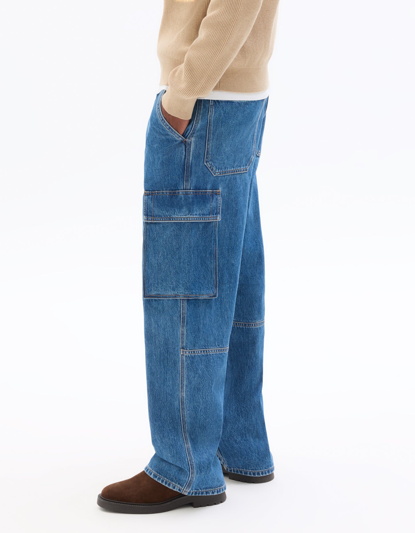 Loose Fit 100% Cotton Solid Jeans