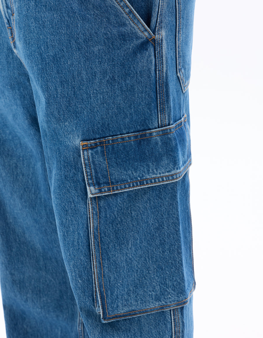 Loose Fit 100% Cotton Solid Jeans
