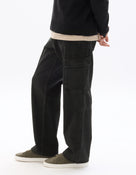 Loose Fit 100% Cotton Solid Jeans - Black