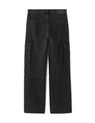 Loose Fit 100% Cotton Solid Jeans - Black