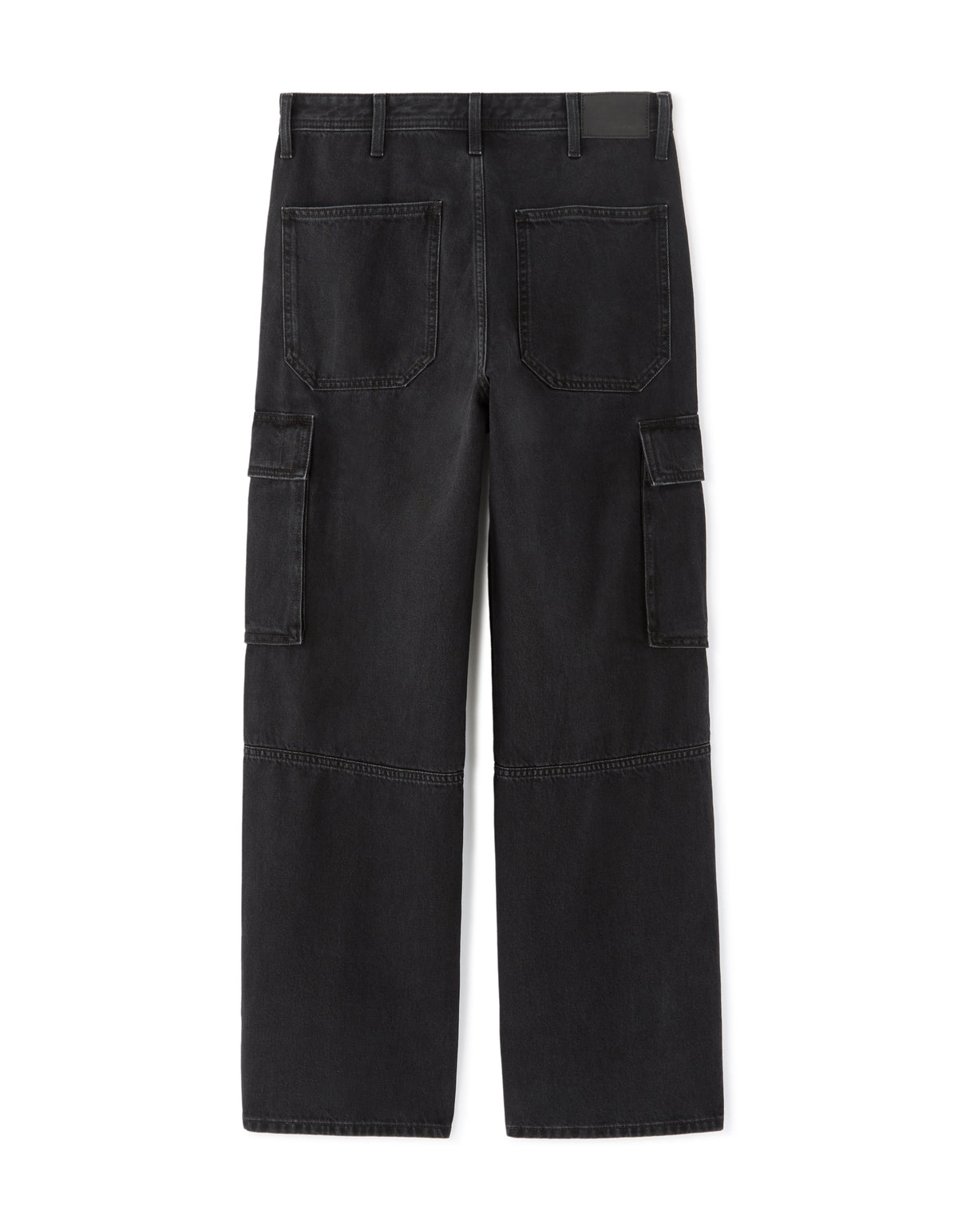 Loose Fit 100% Cotton Solid Jeans - Black