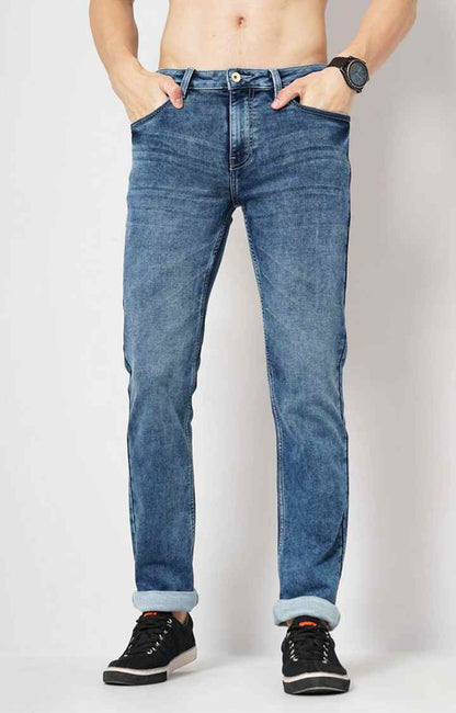 Blue Straight Slim Fit Jeans