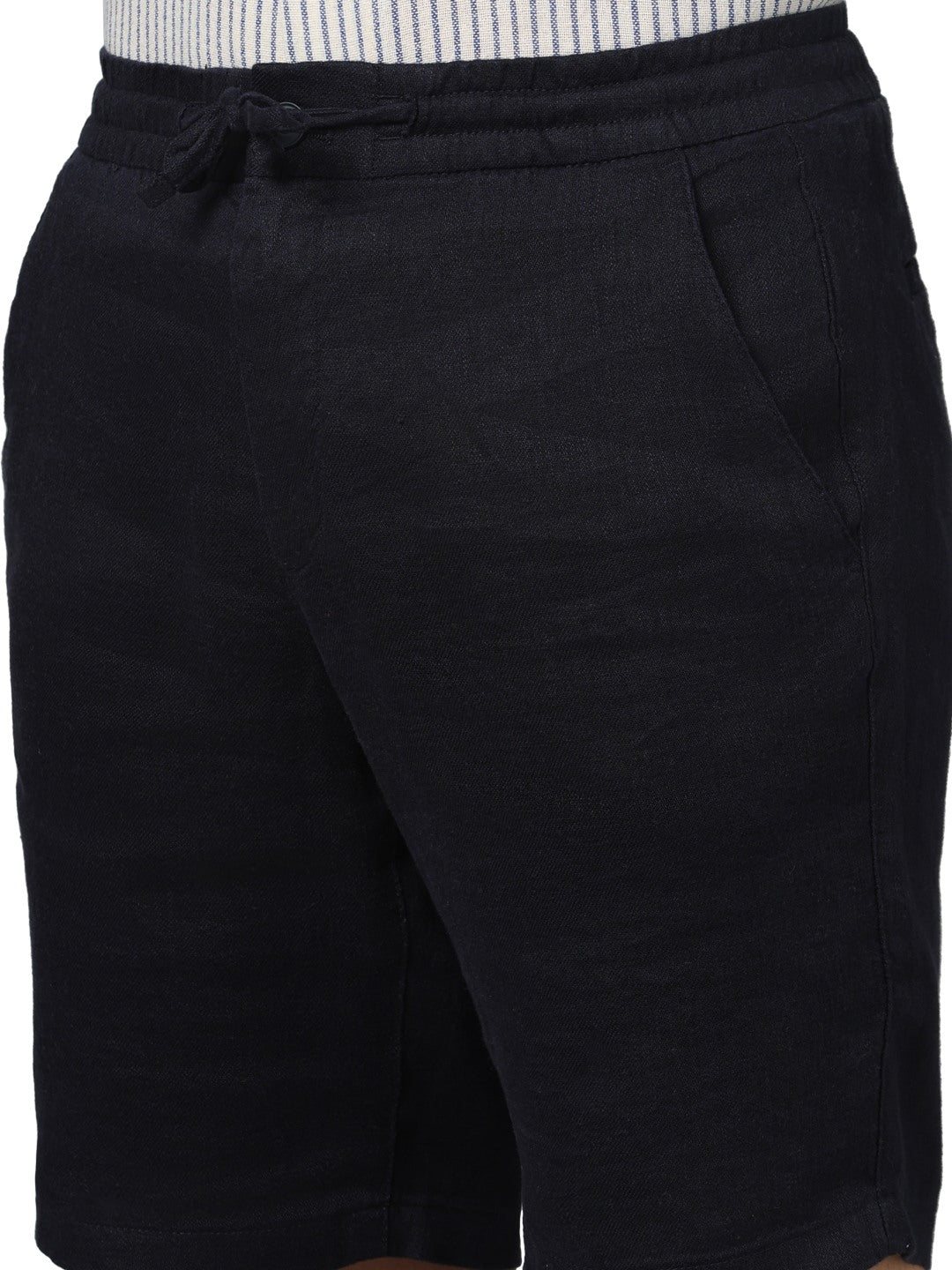 Celio* Linen Regular Fit Navy Blue Shorts