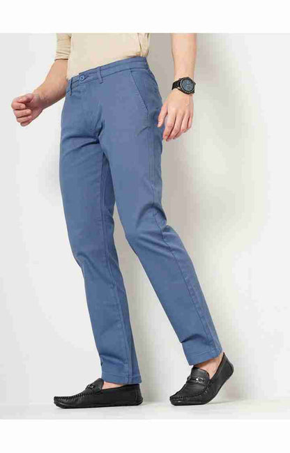 Blue Straight Fit Trousers