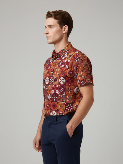 Celio* Men Multi Printed Regular Fit Polyester Shirts