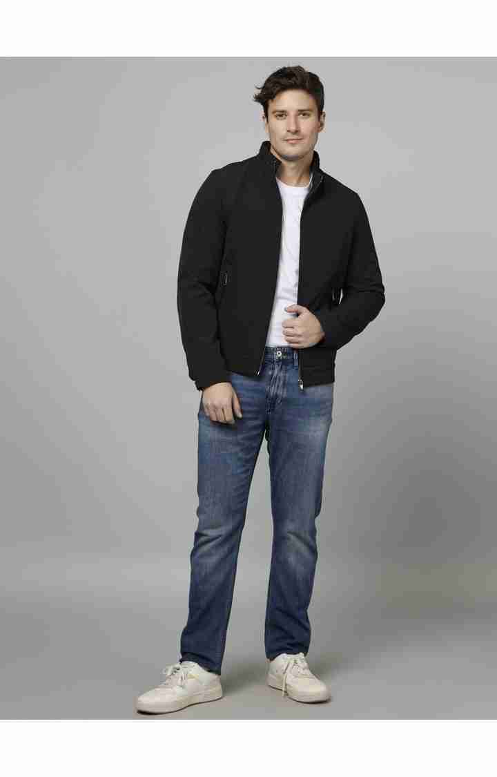 Navy Blue Straight Slim Fit Soft Touch Jeans