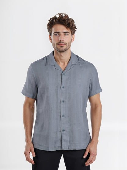 Celio* Men Teal Solid Regular Fit Cotton Casual Shirt