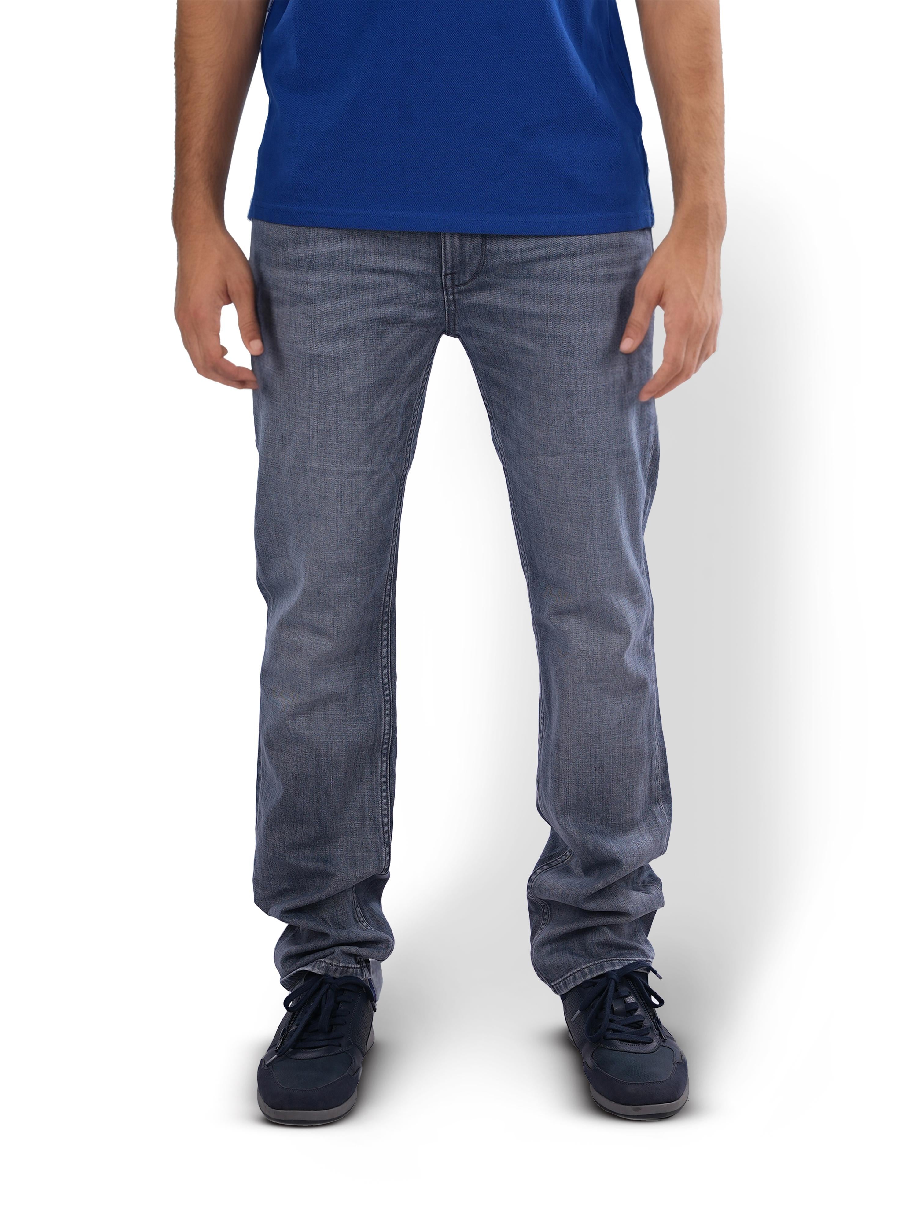 Grey Straight Slim Fit Soft Touch Jeans