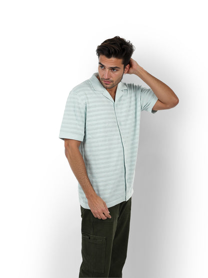 Green Striped Cotton Shirt