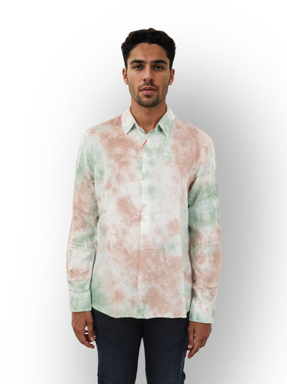 Green Tie Dye Viscose Shirt